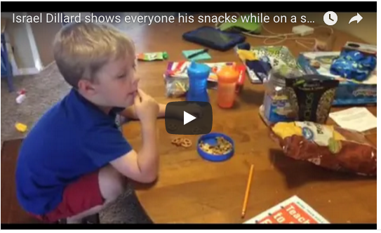 Israel Shows Off His Snacks During Preschool